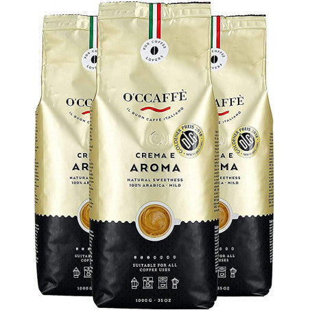 Cream and Aroma 100% Arabica coffee beans - 3 x 1000g